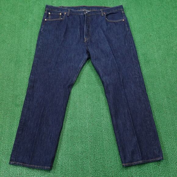 LEVI'S 501 BUTTON FLY ORIGINAL DENIM BLUE JEANS MENS SIZE 44X30 - Picture 1 of 9